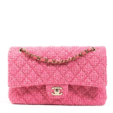 pink chanel tweed bag